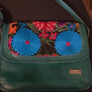 Mexican crossbody purse color turqoise